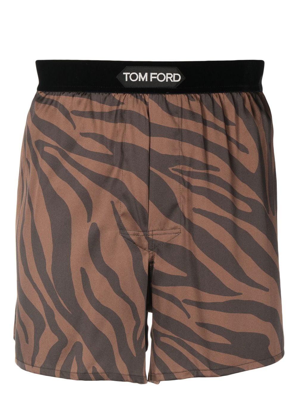 tarwe Afstoten betreden Tom Ford Zebra-print Silk Boxer Short in Brown for Men | Lyst