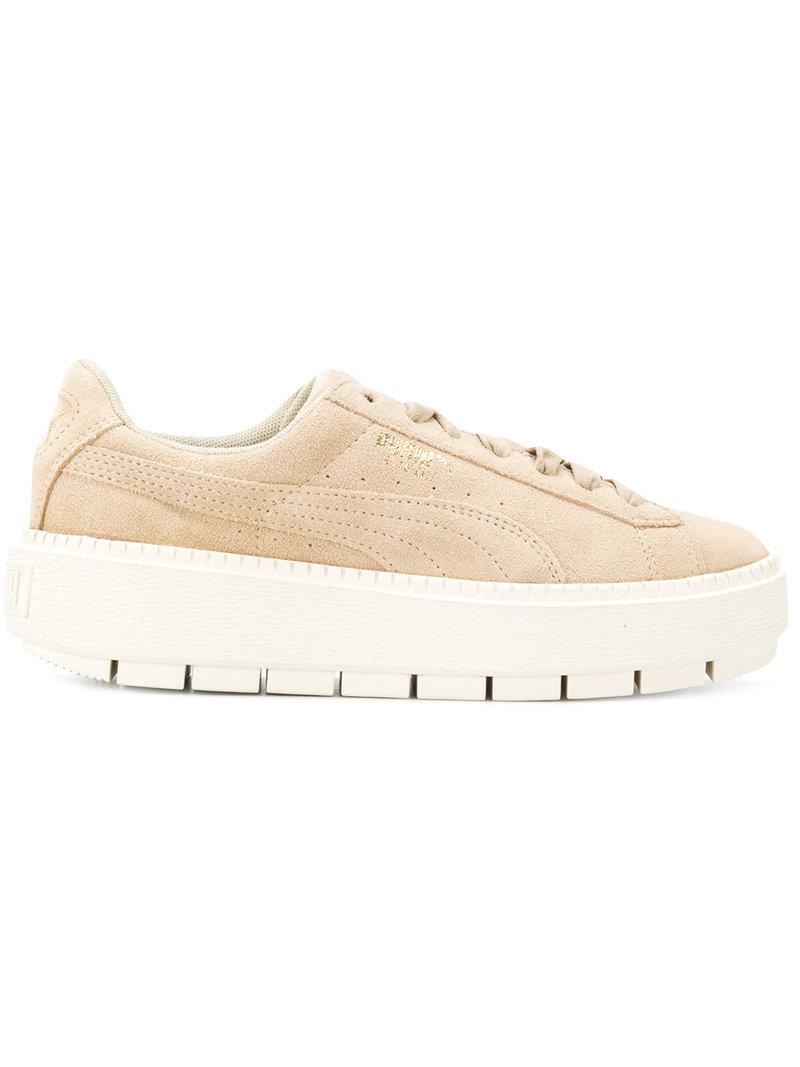PUMA Synthetic Thick Sole Sneakers in Natural - Lyst