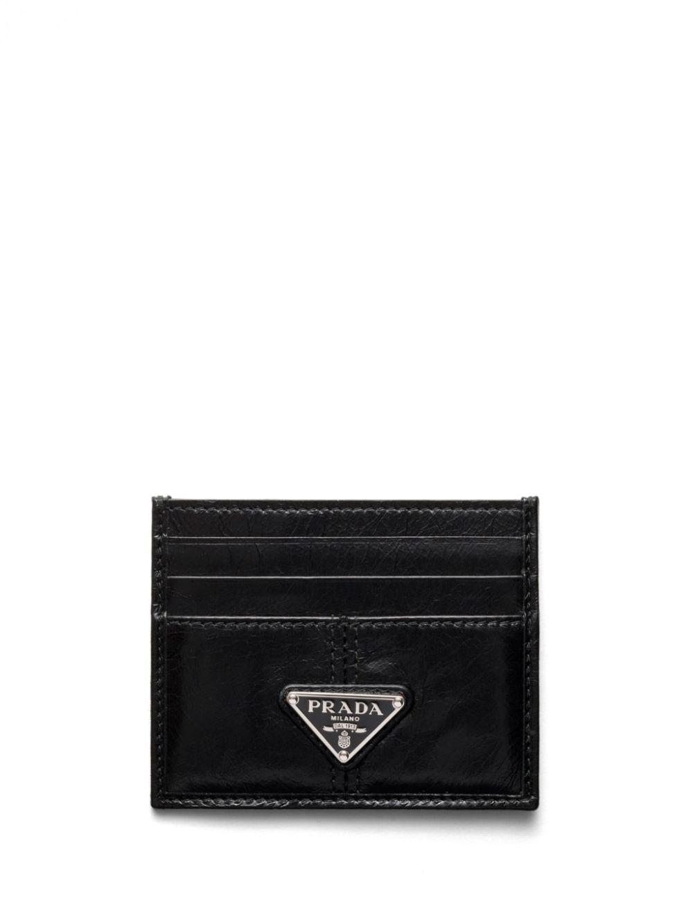 Prada card holder black discount