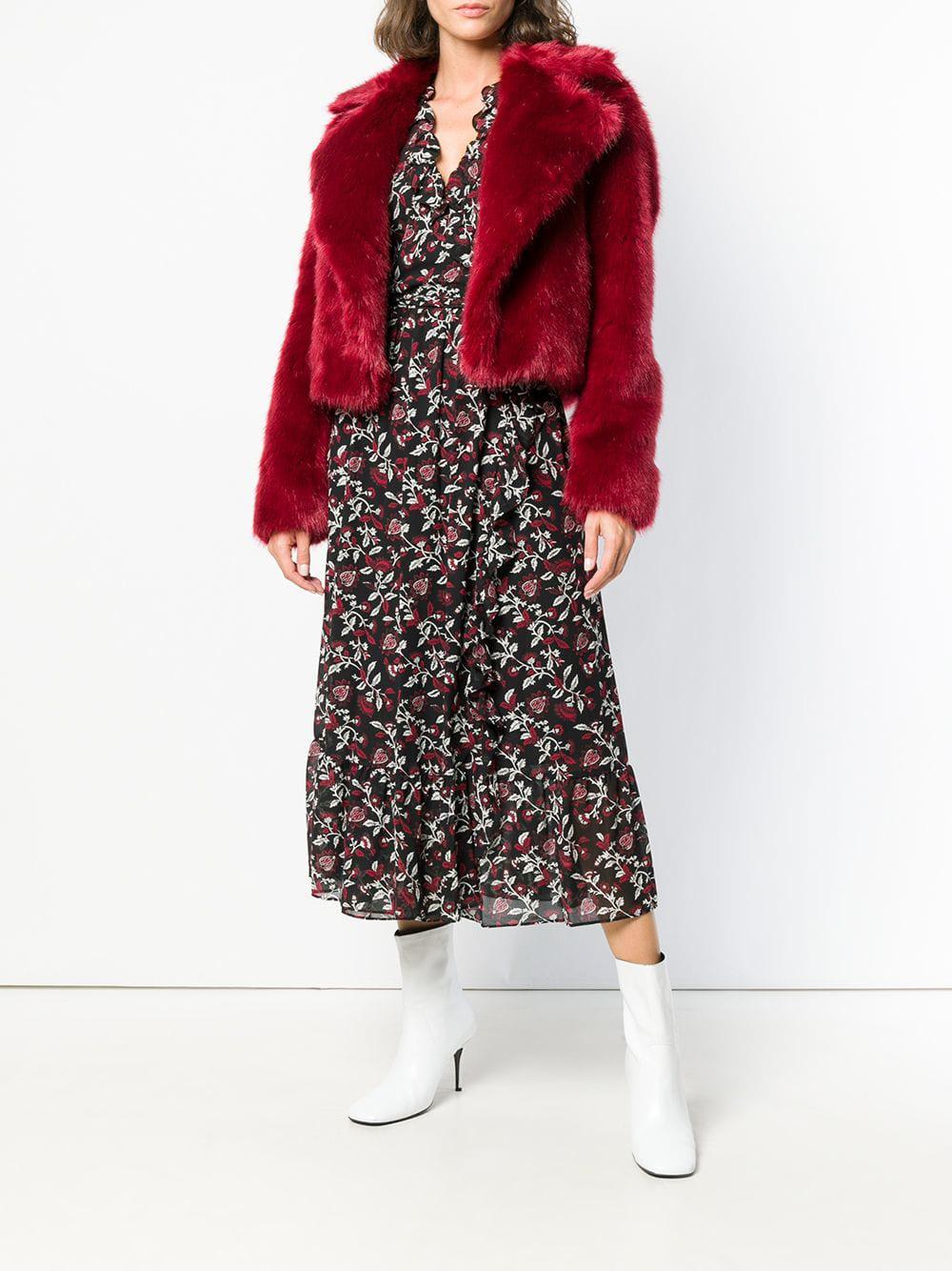 Michael kors deals red fur coat