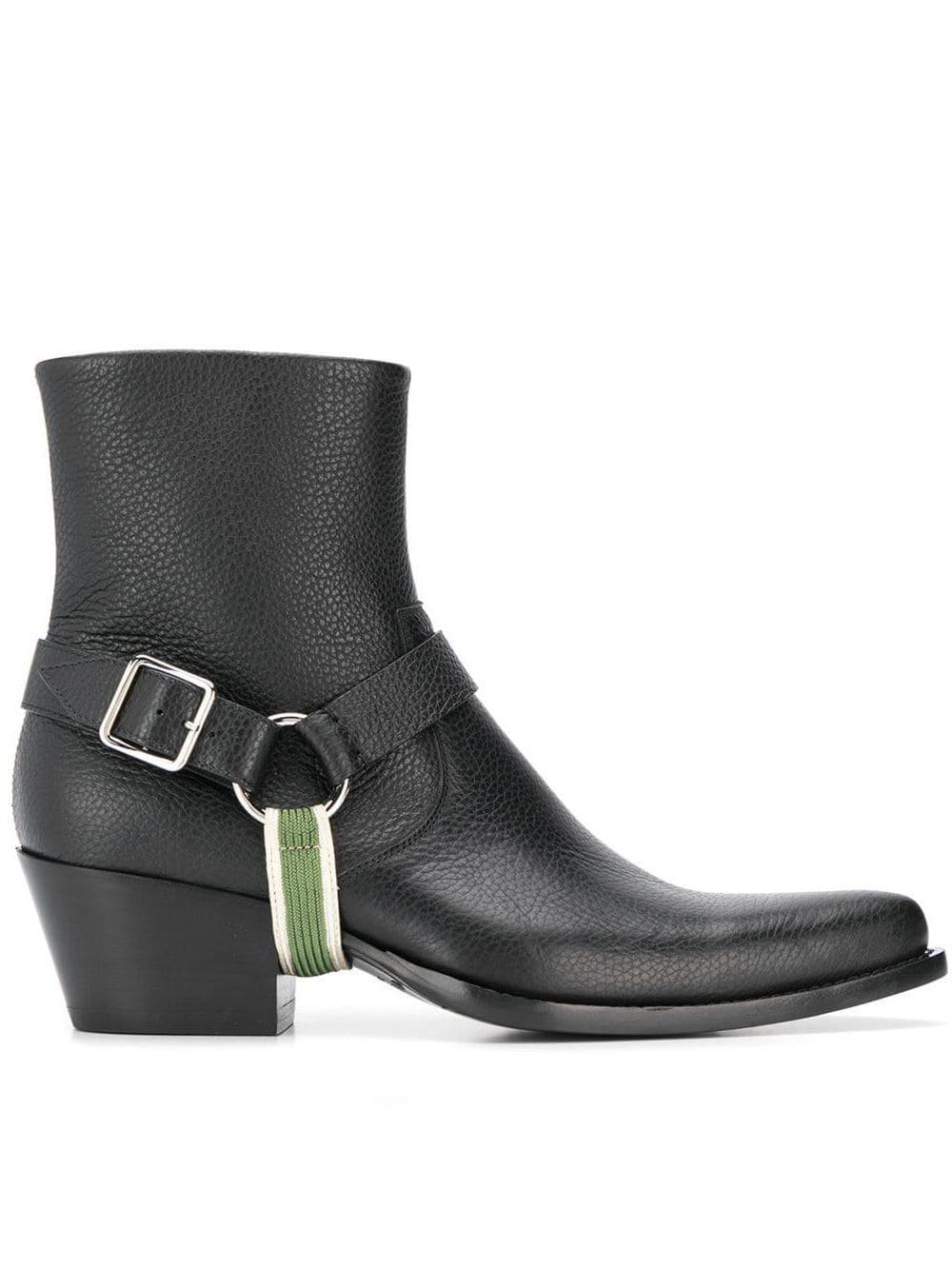 CALVIN KLEIN 205W39NYC Harness-strap Leather Ankle Boots in Black for Men |  Lyst Canada