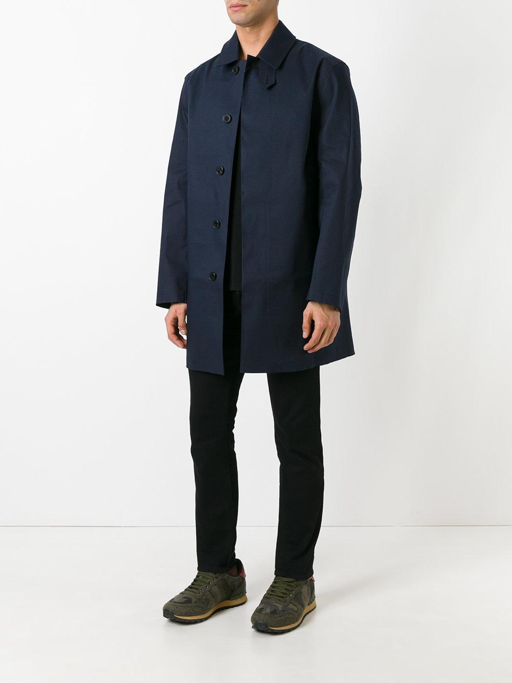 Lyst - Mackintosh Concealed Button Coat in Blue for Men