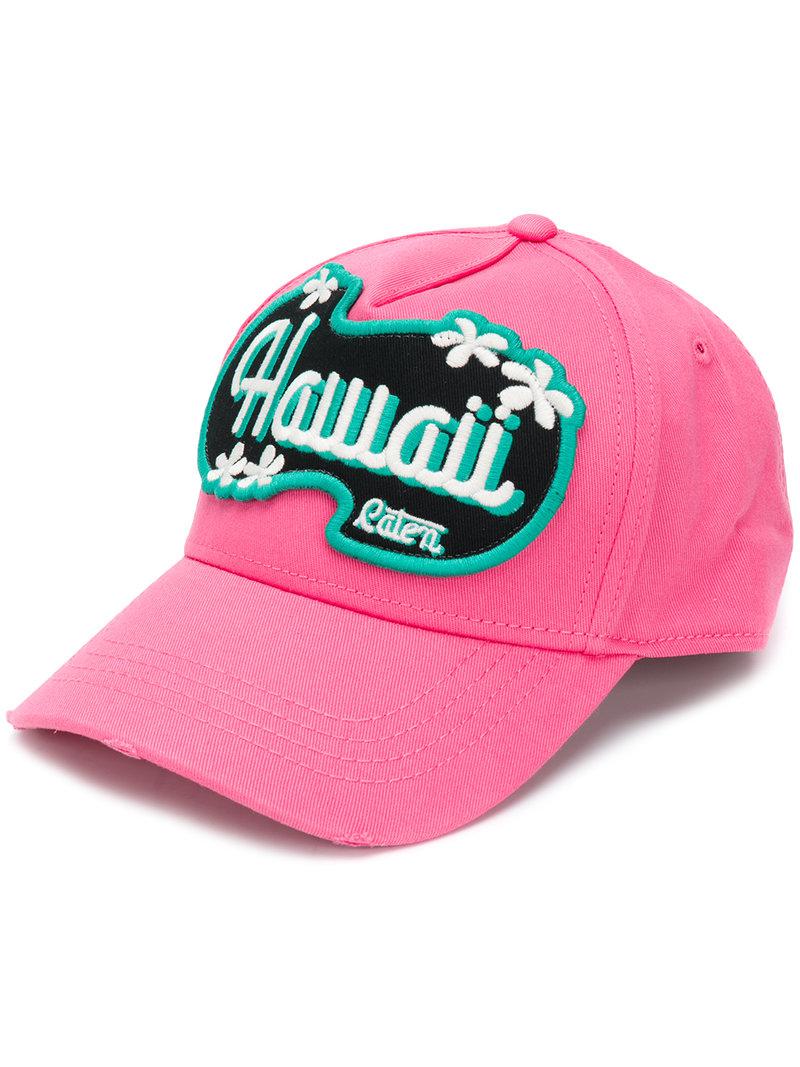 DSquared² Cotton Hawaii Baseball Cap in Pink & Purple (Pink) for Men | Lyst