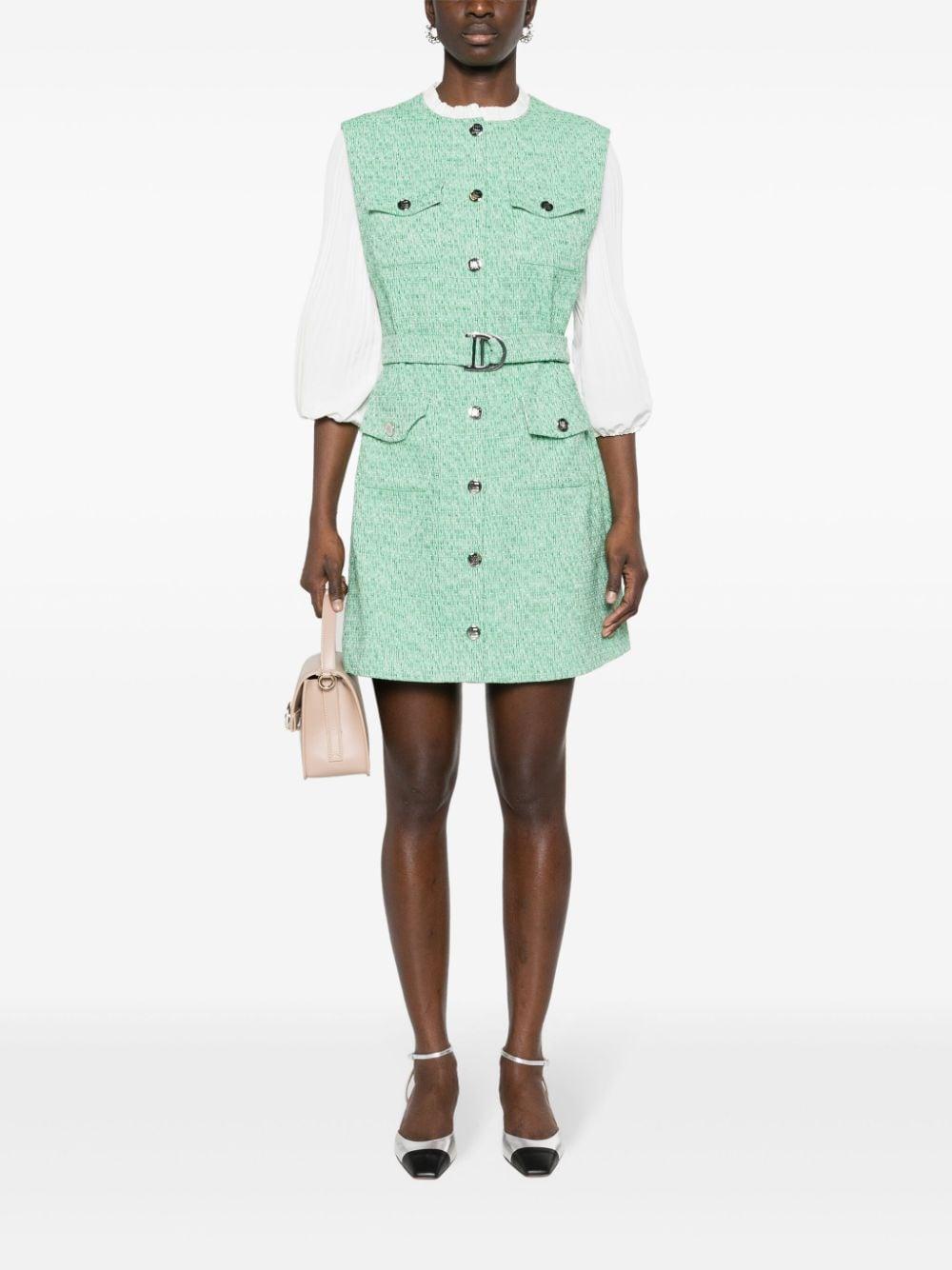 light green spaghetti strap dress Rosa Lumière – Luxury Pink Tweed Mini Dress with Pearl Beading Light Green / L