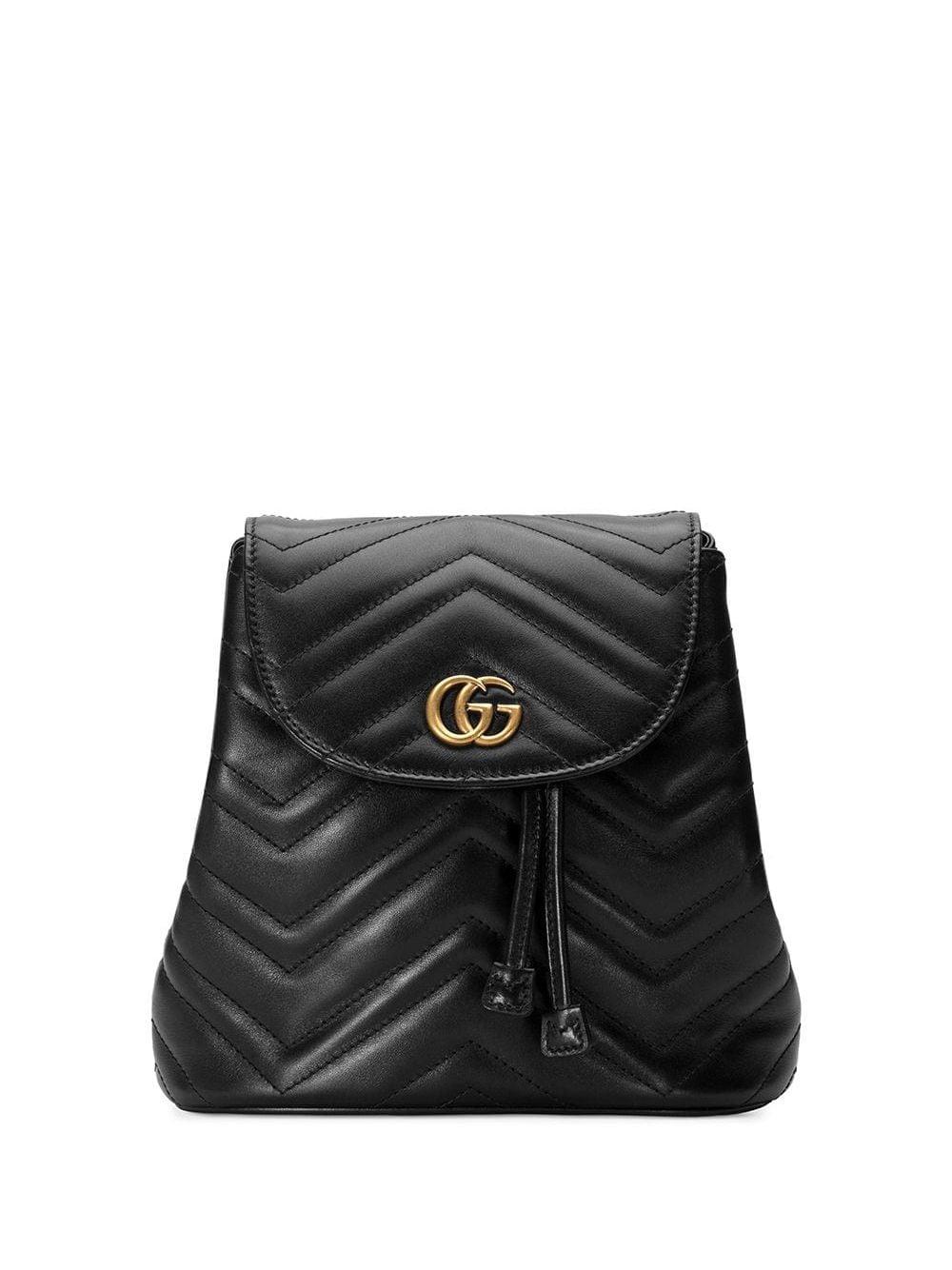 Gucci Black GG Marmont Matelassé Backpack | Lyst