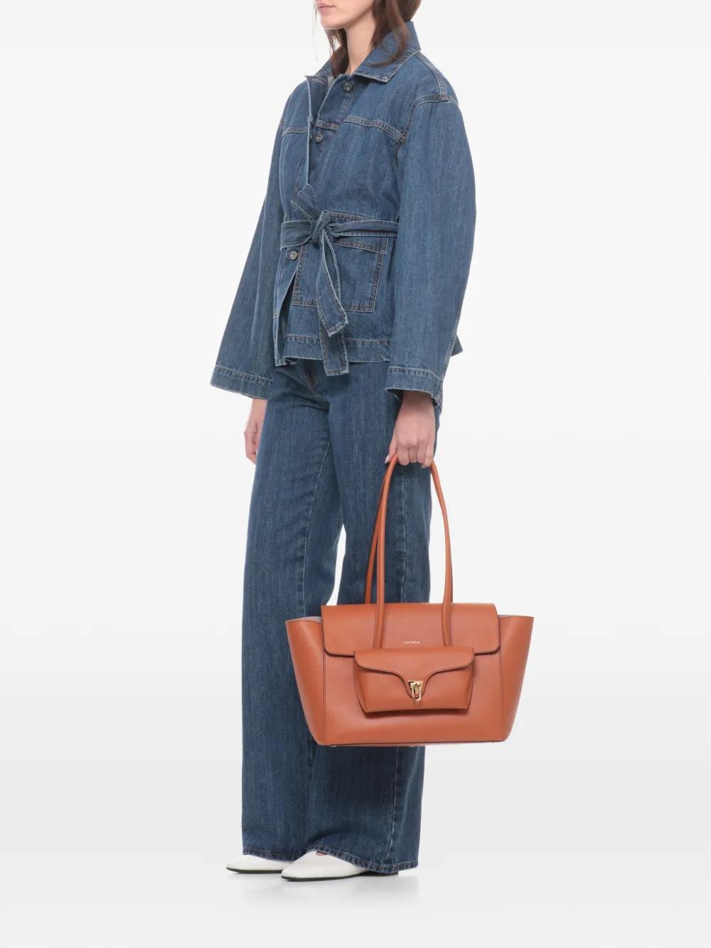Sac à épaule Coccinelle Lea – Grand Modèle, Couleur Silk, Cuir Femme