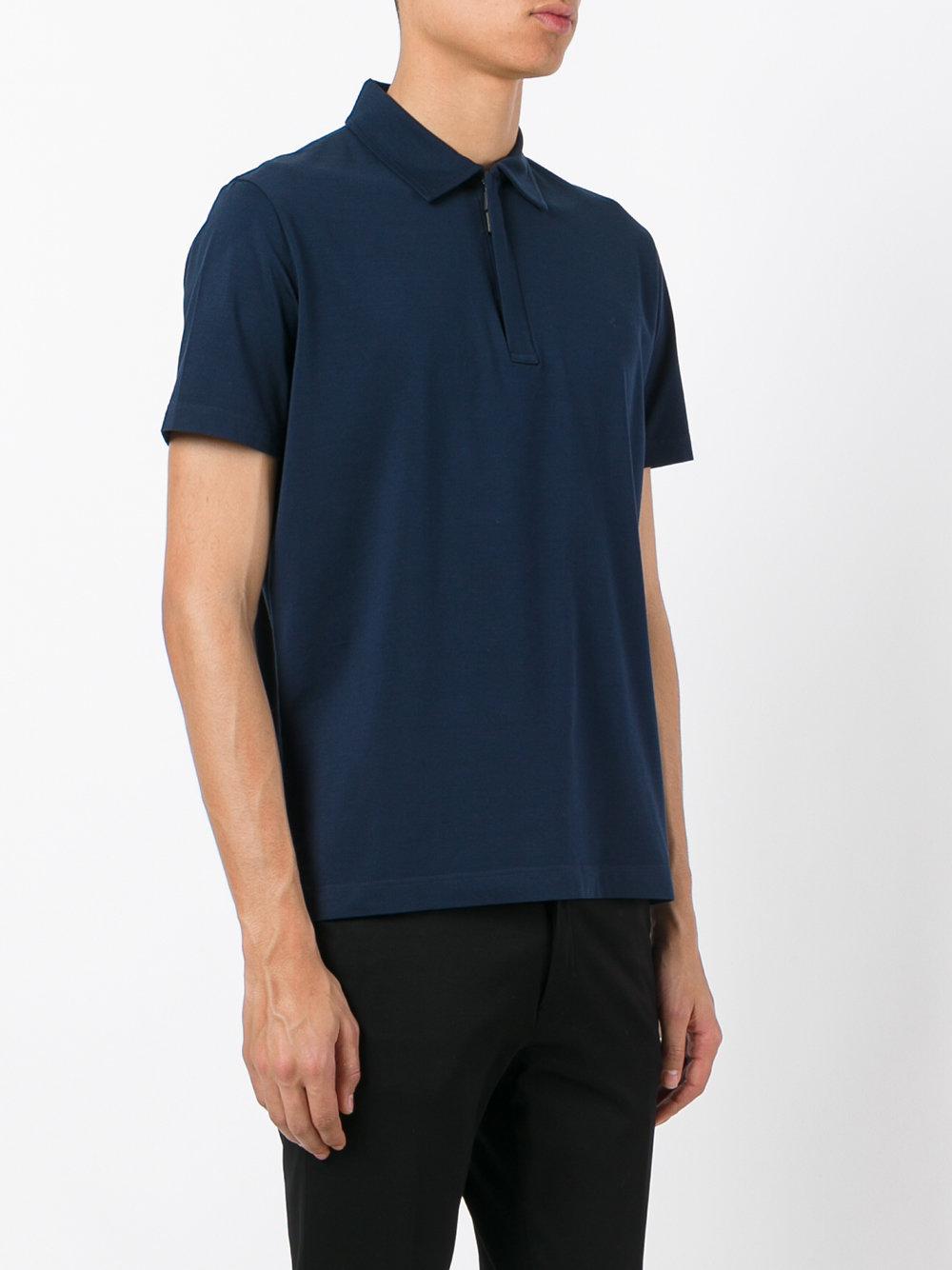 Lyst - Loro Piana Zipped Polo Shirt in Blue for Men