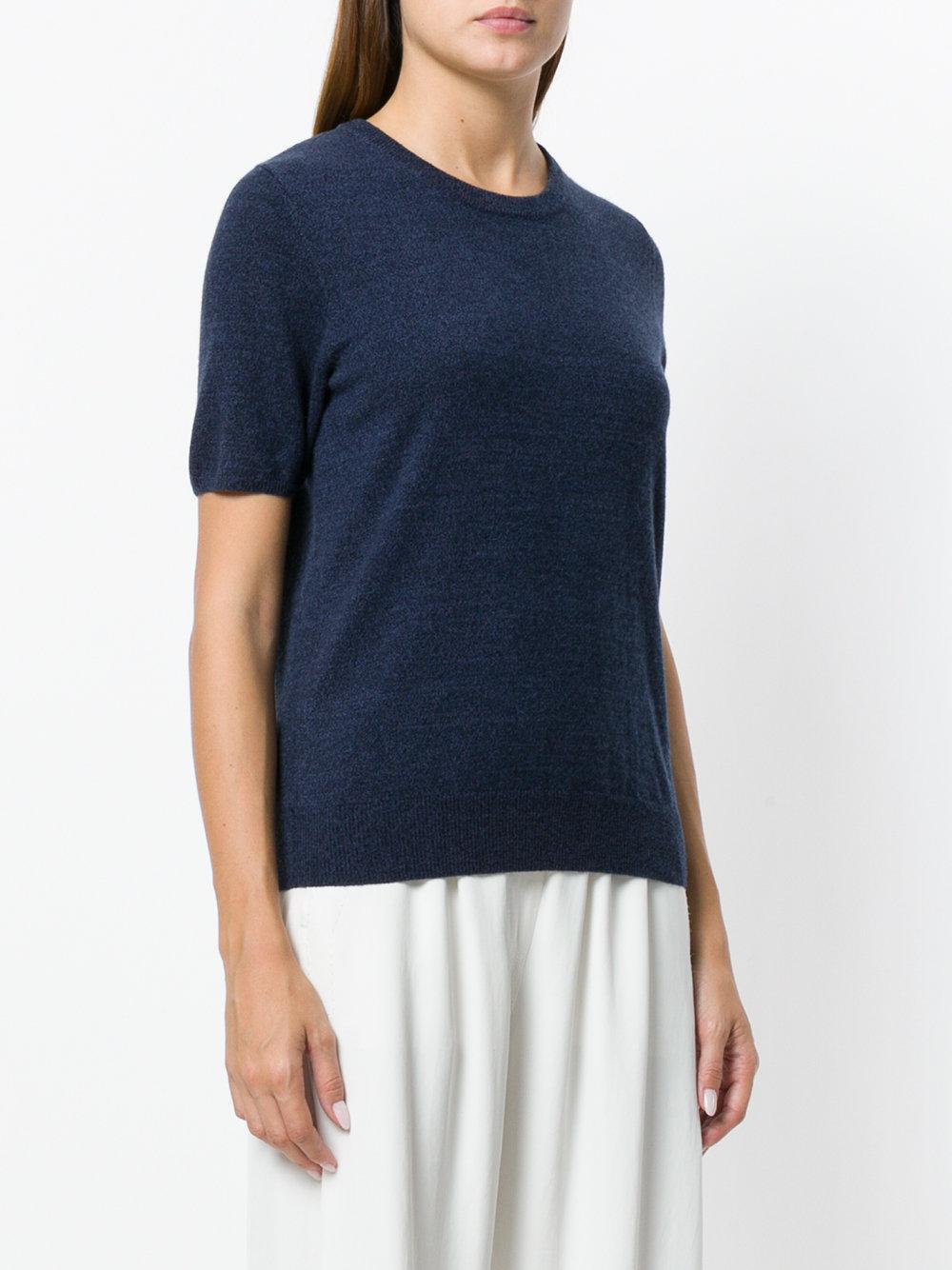 Lyst - N.Peal Cashmere Round Neck T-shirt in Blue
