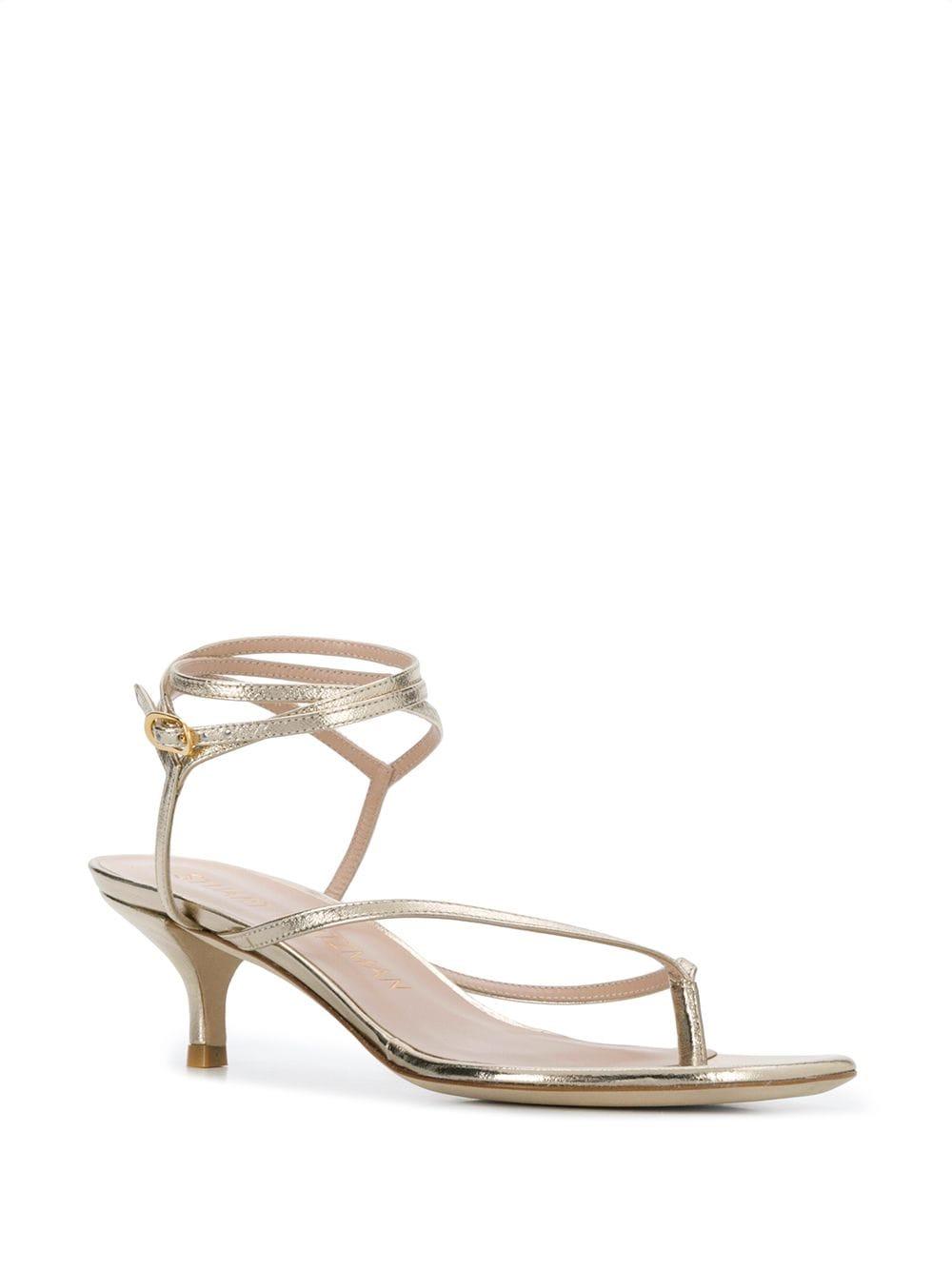 Stuart Weitzman Jimena 50mm Sandals in Metallic Lyst