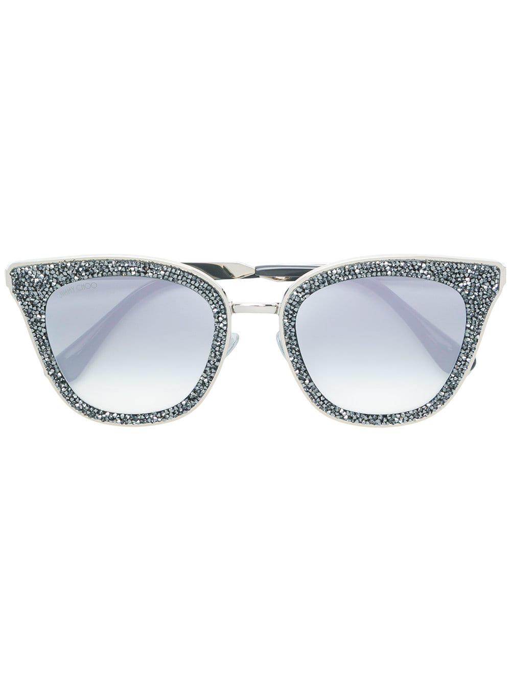 Jimmy Choo Lizzy 63 Crystal Embellished Sunglasses in Metallic Lyst