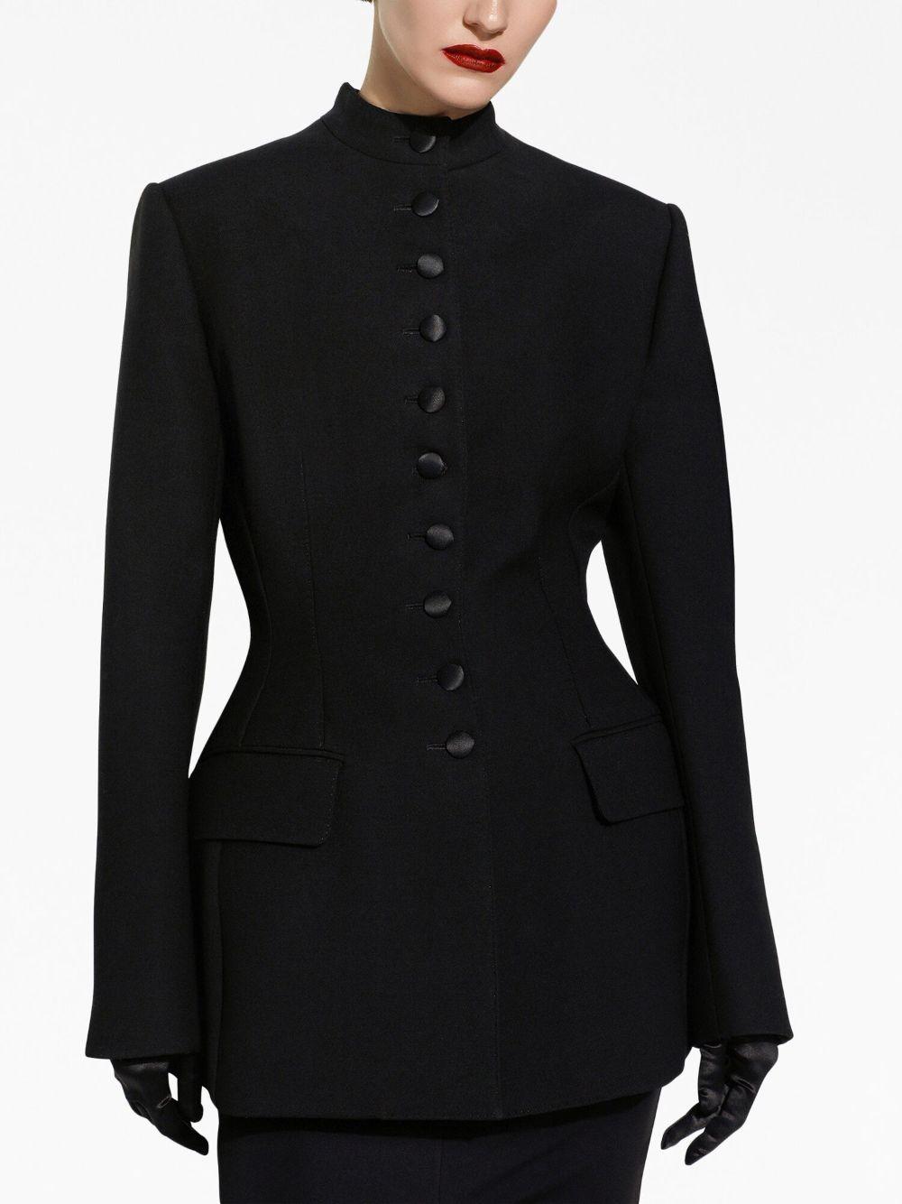 Band collar shop blazer