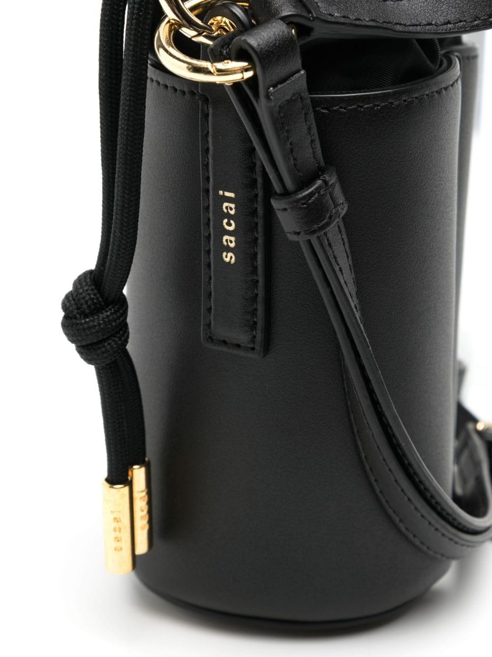 Sacai Mini S-shape Leather Basket Bag in Black | Lyst