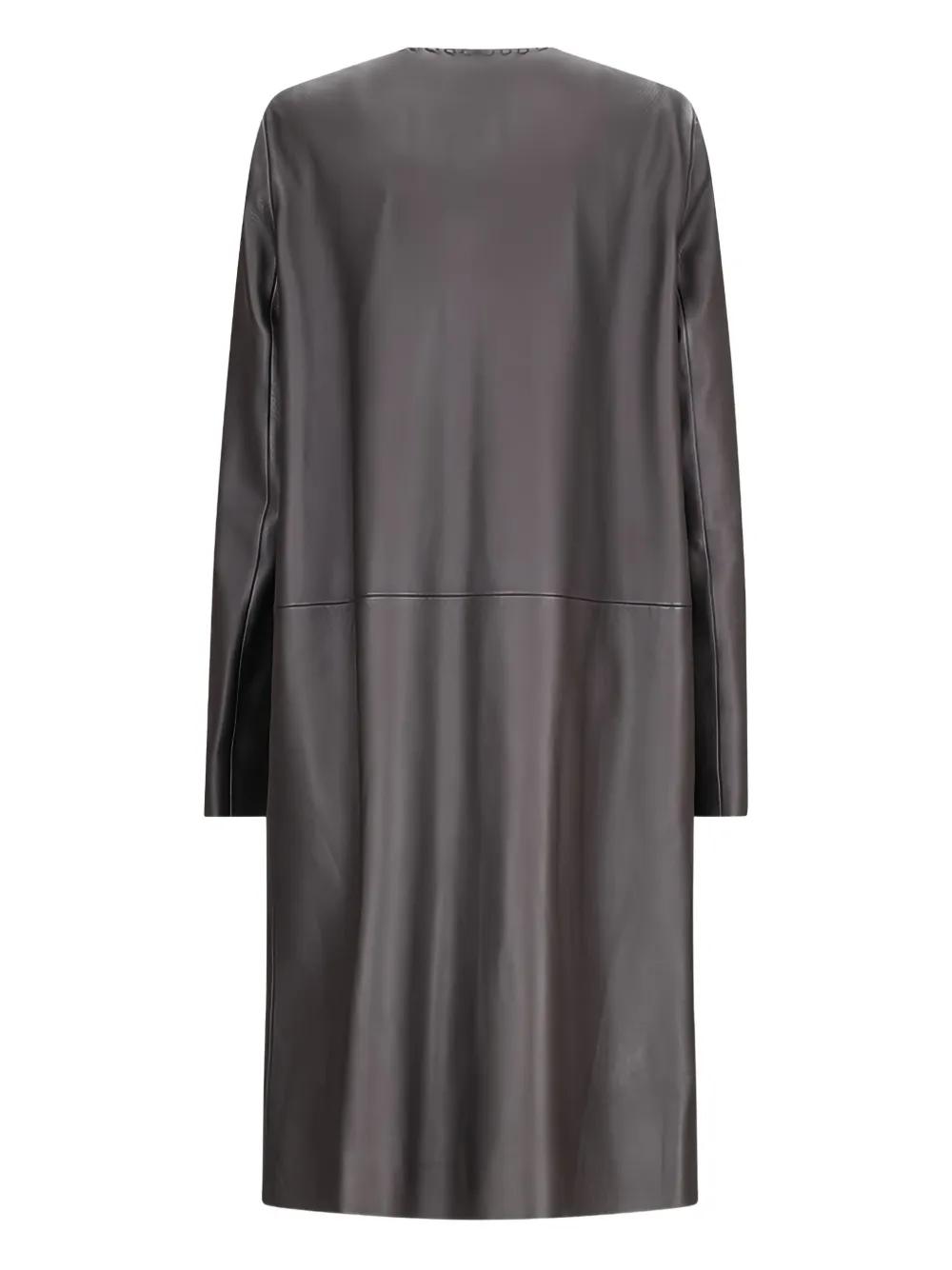 【送料&関税込】Fendi Leather Overcoat Coat Leather Green | Fendi