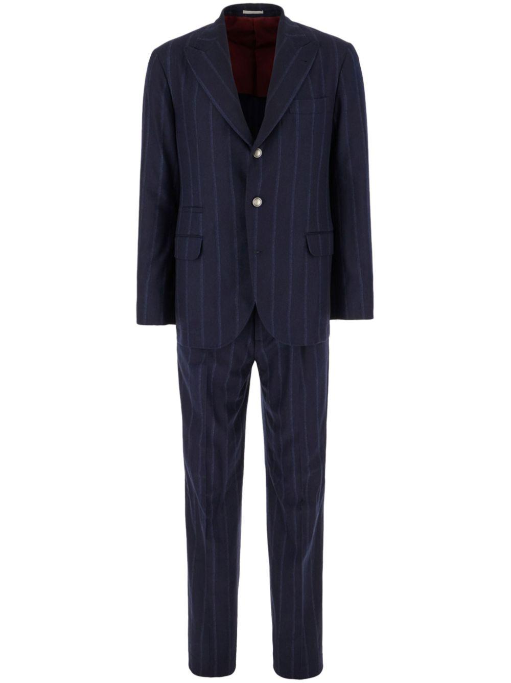 ブルネロクチネリ セットアップ スーツ 絹 シルク ストライプ 上下