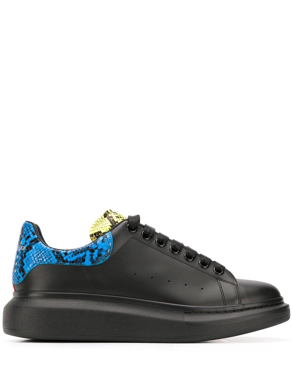 Alexander McQueen Oversized Snakeskin-effect Detail Sneakers in Black for  Men | Lyst