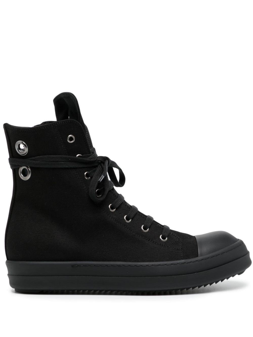 Rick Owens DRKSHDW Eyelet-detailing Zip-up Sneakers in Black for Men | Lyst