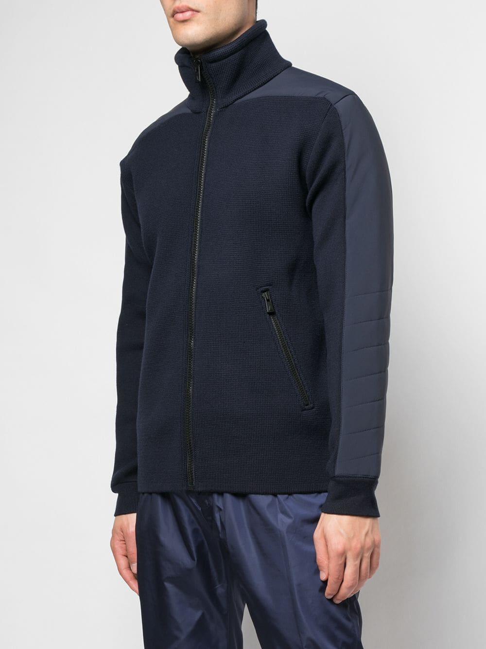 Aztech Mountain Wool Contrast Side Panel Knit Jacket in Blue for Men - Lyst