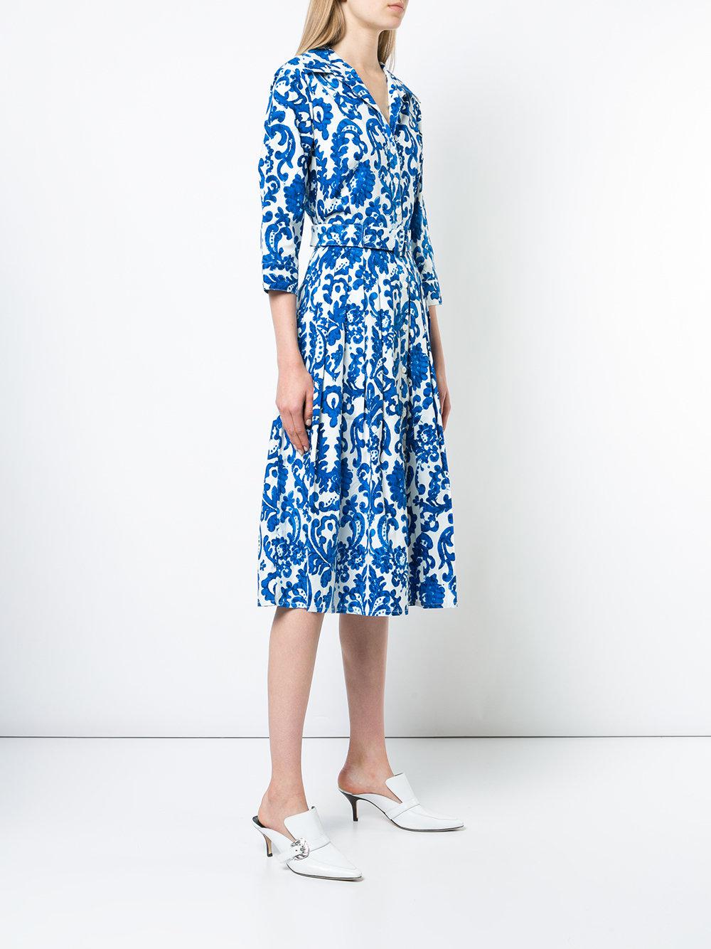 Samantha Sung Cotton Audrey Dress in Blue - Lyst