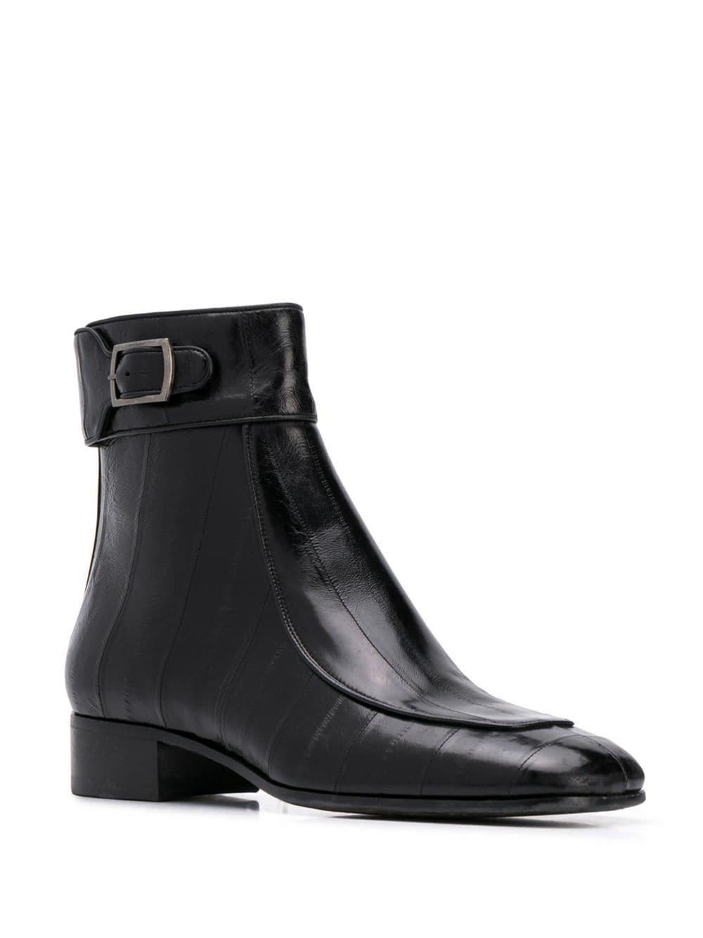 Saint Laurent Miles Eel Skin Boots in Black for Men | Lyst