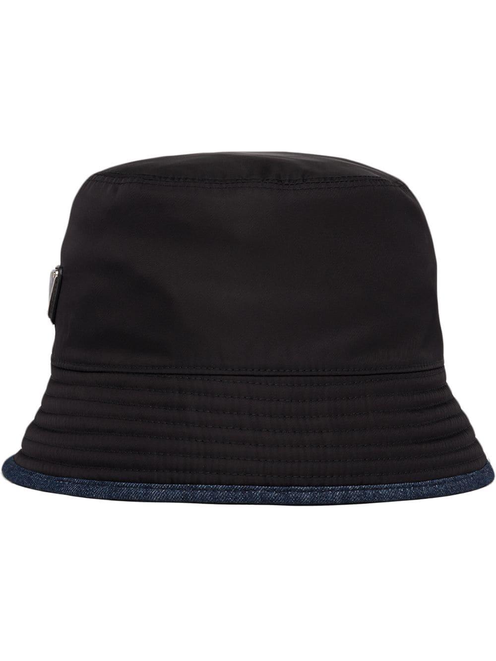 Prada Denim Reversible Bucket Hat in Black - Lyst