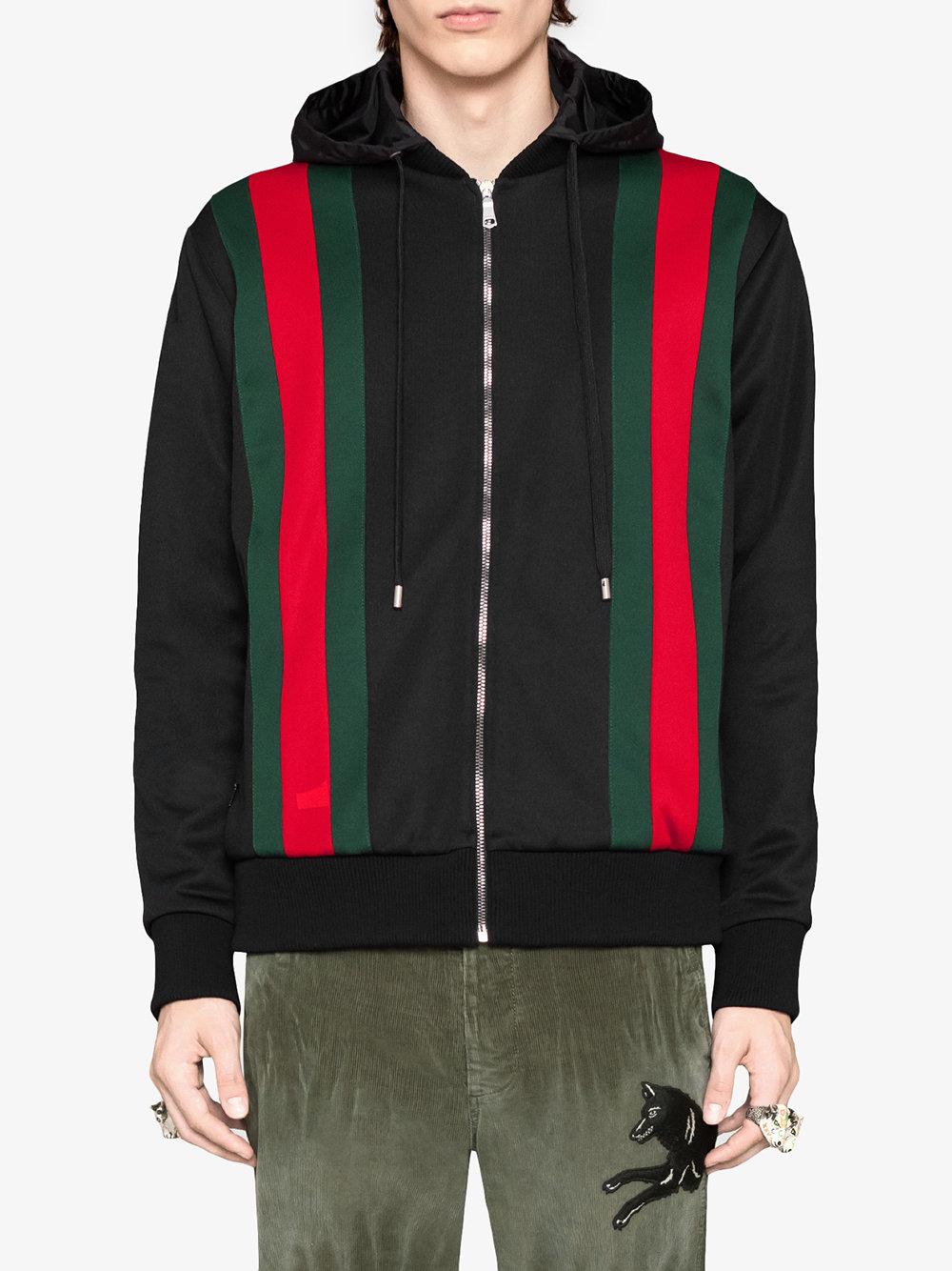 gucci technical jersey jacket blue