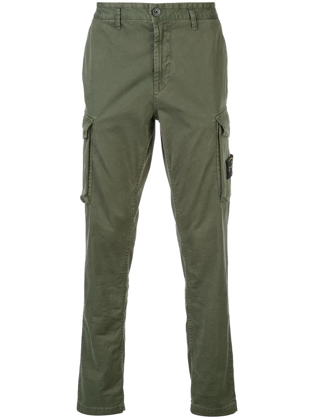 Stone Island Cotton Cargo Trousers in Green for Men - Lyst