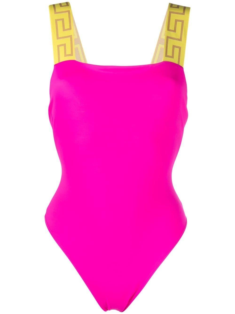 Versace Greca-pattern Scoop-back Swimsuit in Pink - Save 43% | Lyst