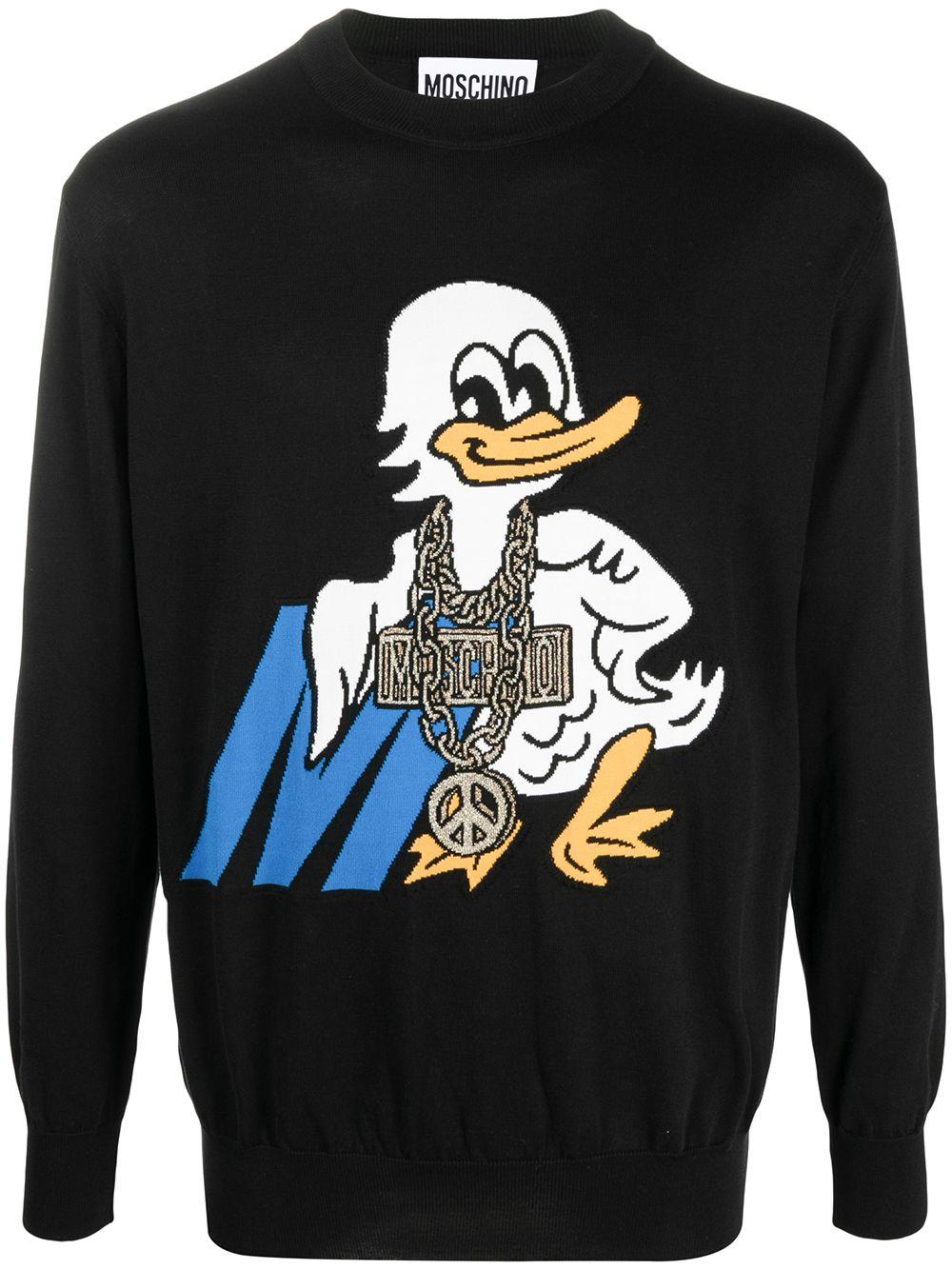Moschino Cotton X Palace Donald Duck Knitted Jumper in Black - Lyst