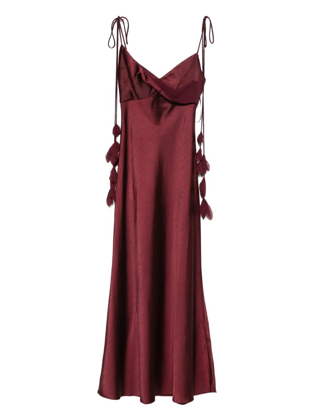 golden globes man in green dress Gold Metallic Tie Neck Midi Dress – self-portrait main image 1