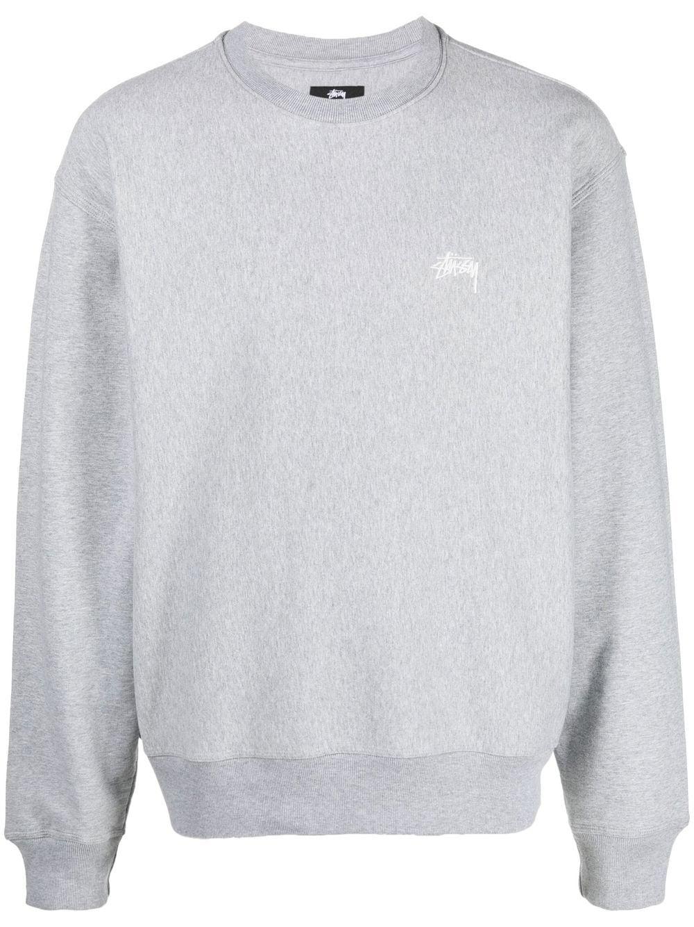 Stussy Logo-embroidered Sweatshirt in White for Men | Lyst