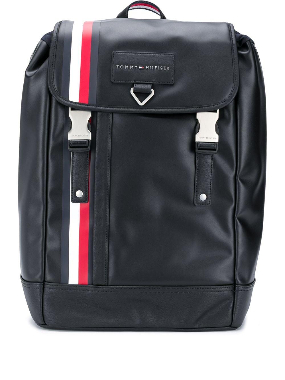 Tommy Hilfiger Logo Patch Drawstring Backpack in Black for Men Lyst