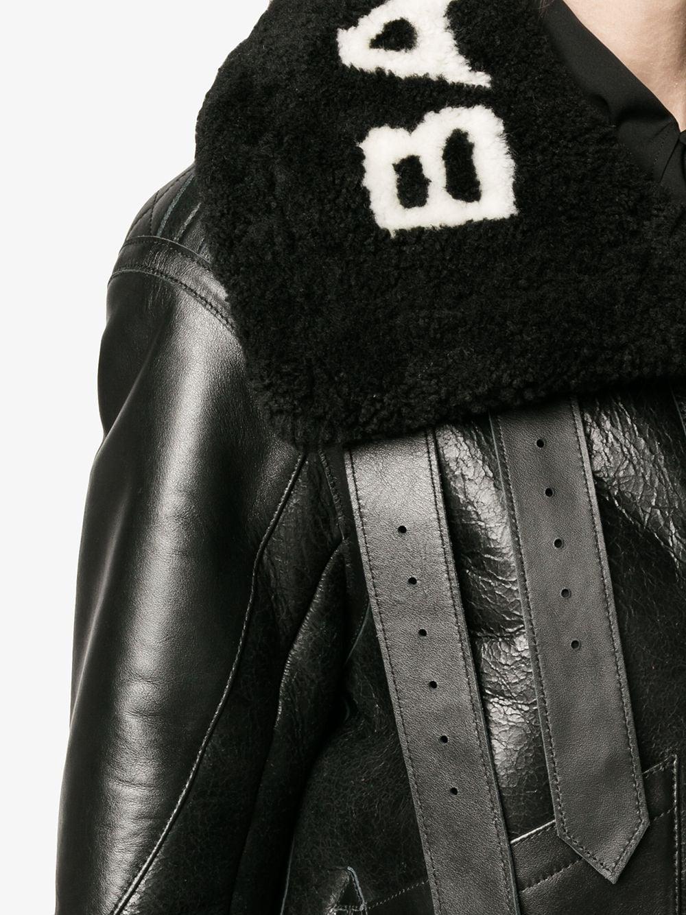 Balenciaga Leather Oversized Le Bombardier Shearling Jacket in Black - Save  50% - Lyst