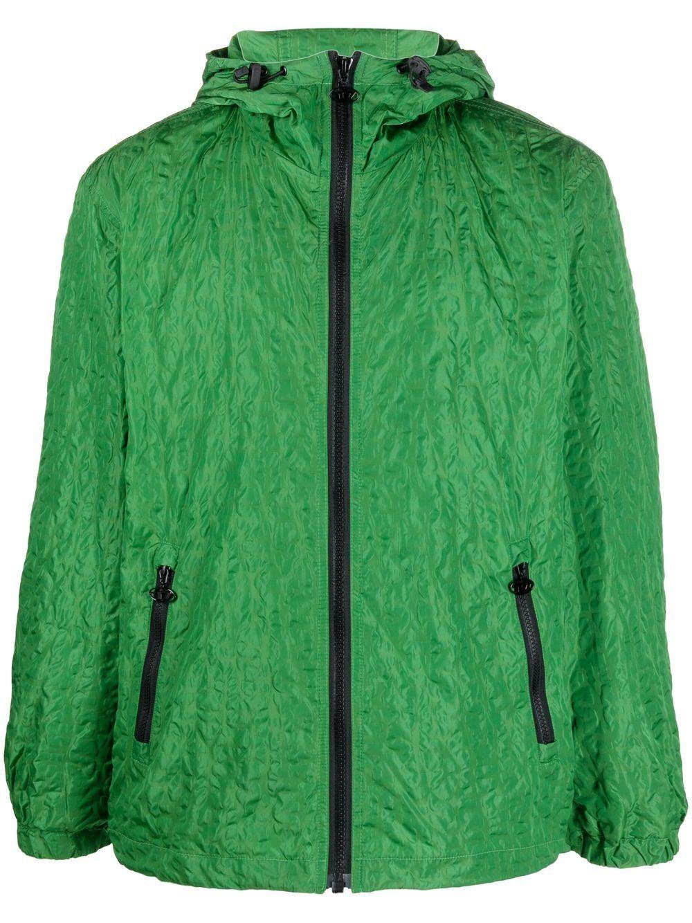 DIESEL Textured Hooded Jacket in Green for Men | Lyst