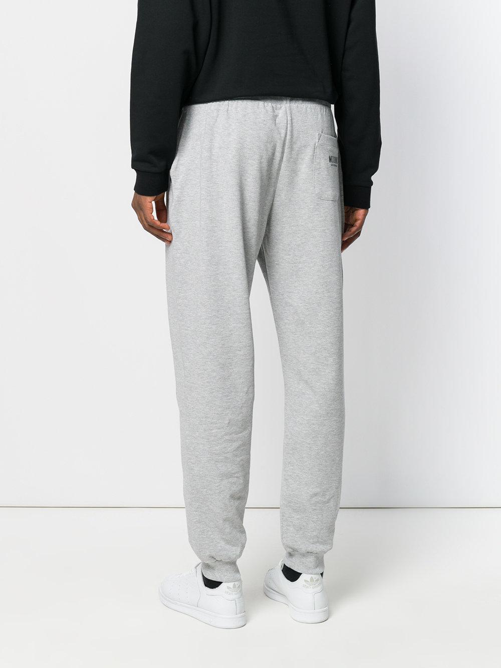 Moschino Cotton Logo Tracksuit Bottoms in Grey (Grey) for Men - Lyst