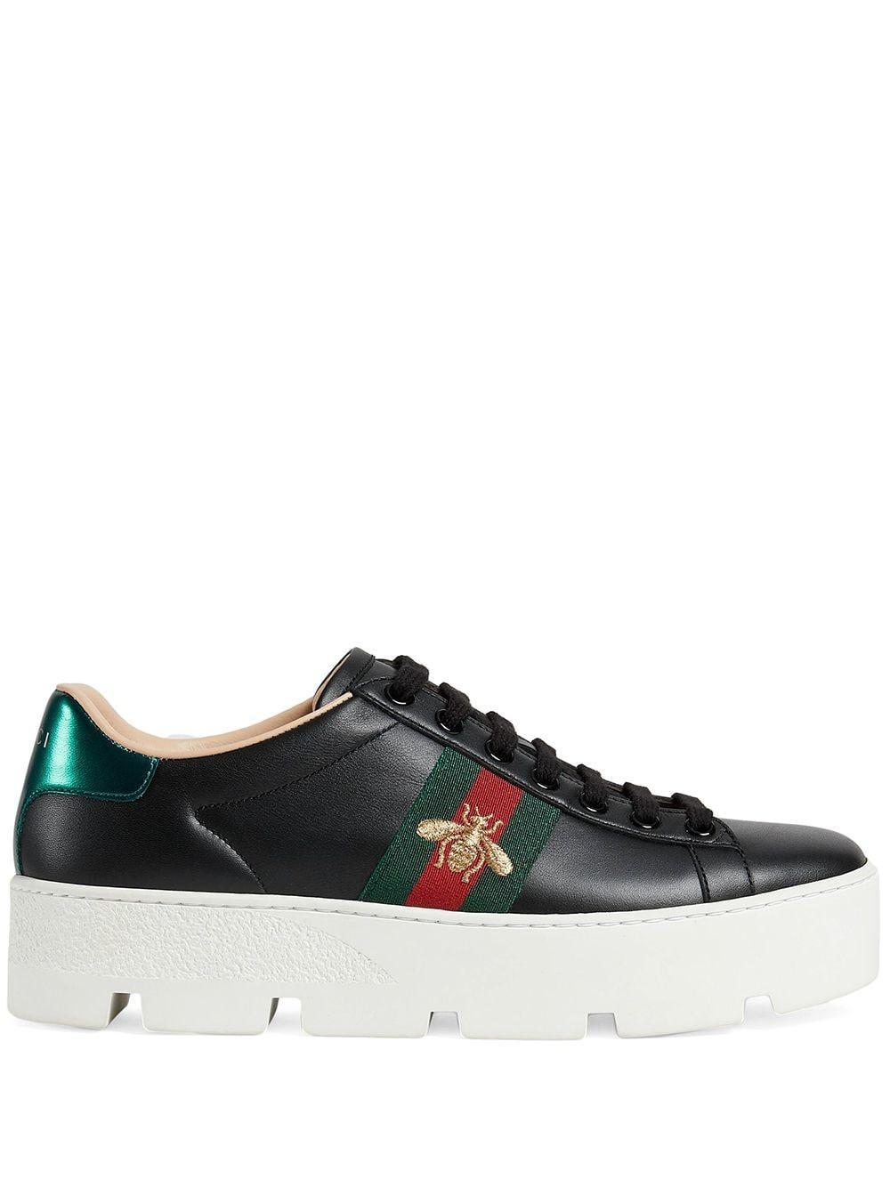 gucci ace platform leather sneakers