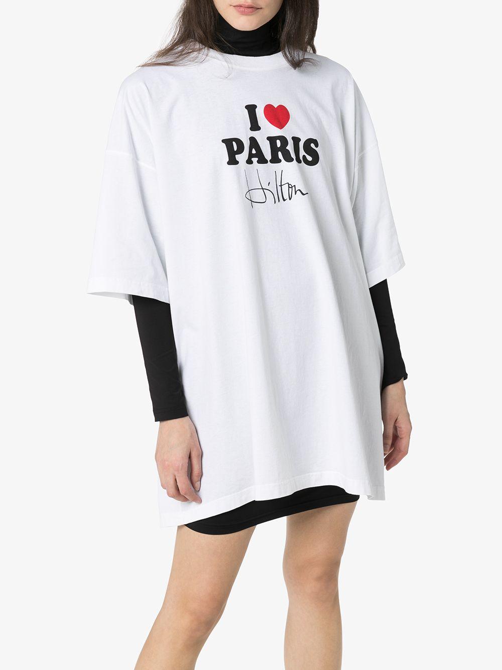 Vetements I Love Paris Hilton Cotton T-shirt in White | Lyst
