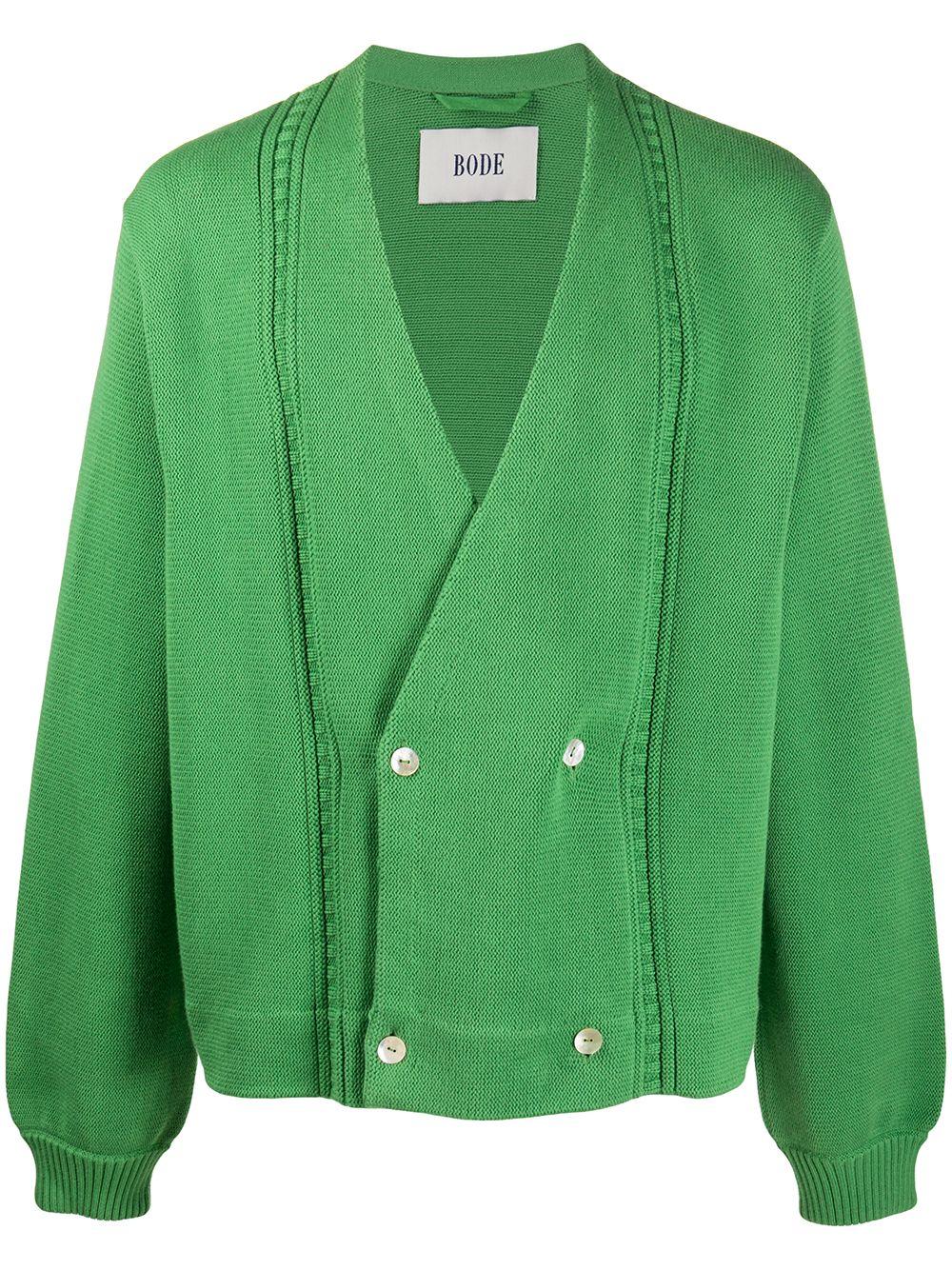 Bode Double Breasted Cardigan in Green for Men | Lyst