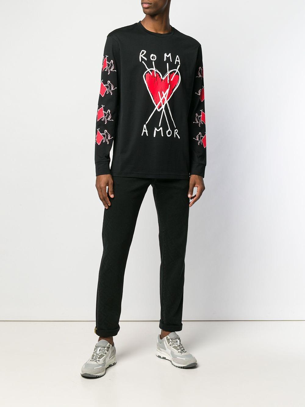 Fendi Cotton Roma Amor Print T-shirt in 