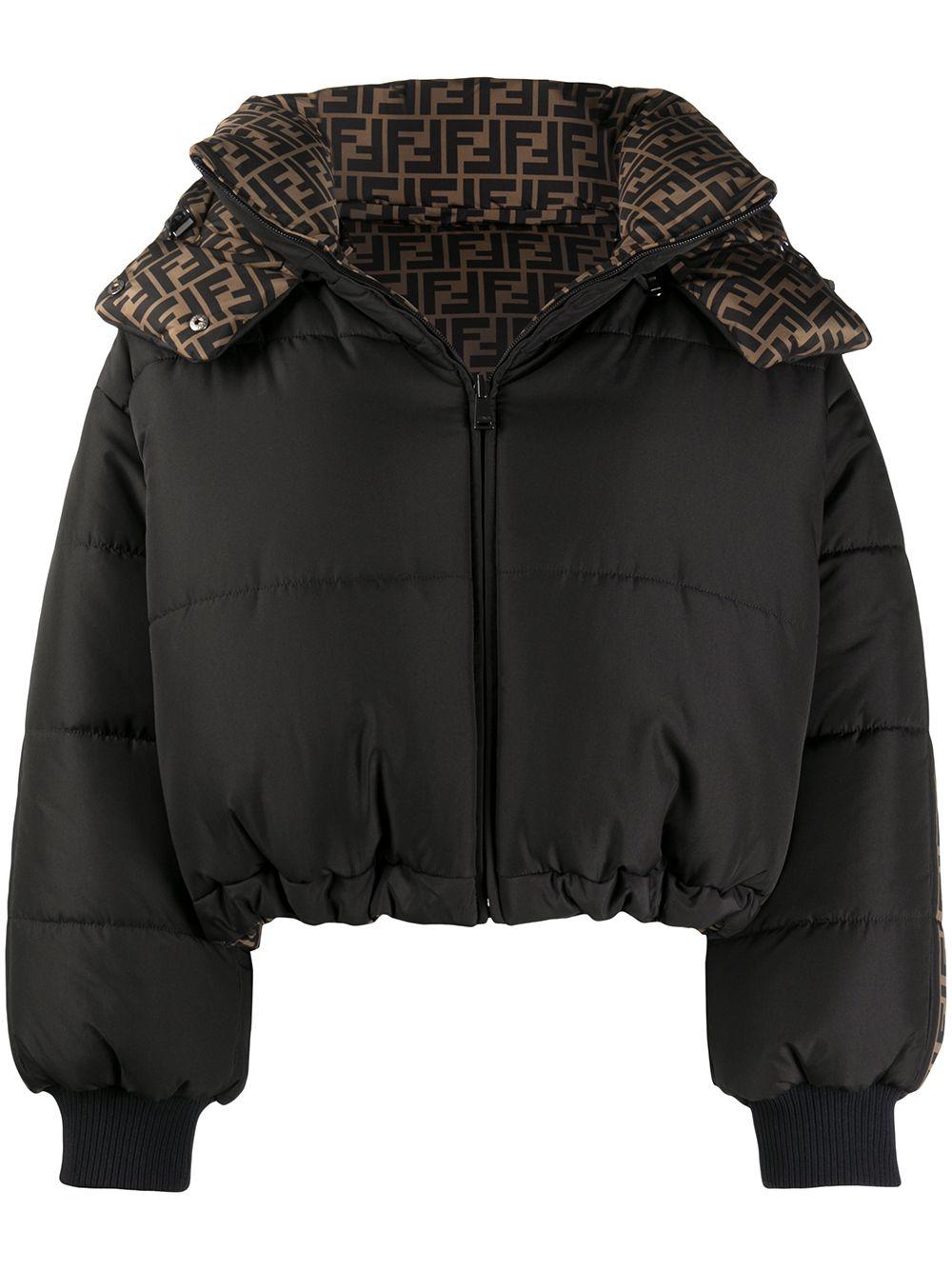 Fendi Synthetic Ff-motif Puffer Jacket in Black - Lyst