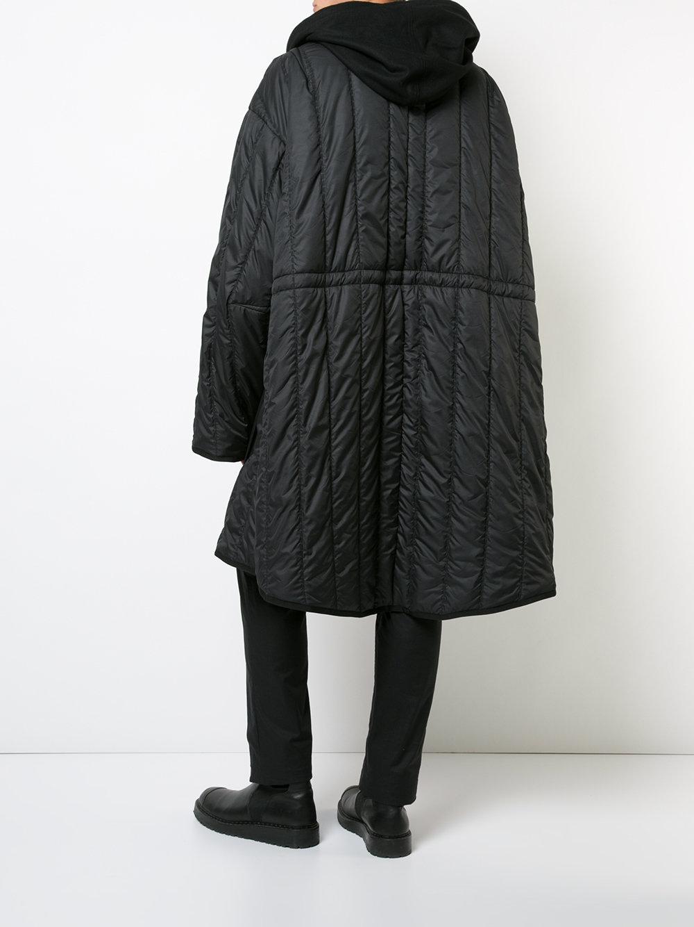 Ann Demeulemeester Wool Oversized Padded Coat in Black for Men Lyst