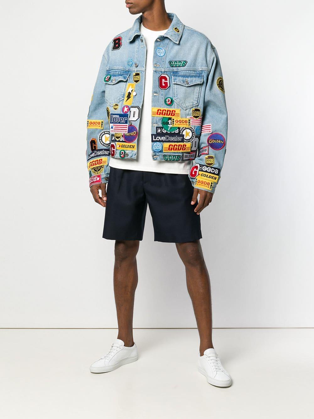 Golden Goose Patch Denim Jacket in Blue 