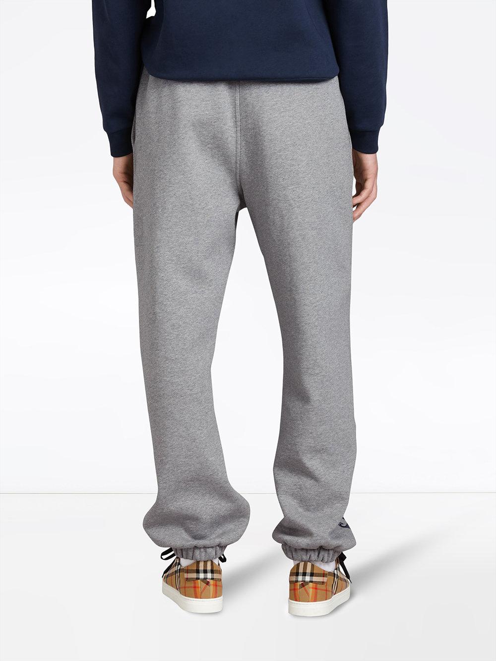Burberry Cotton Logo Detail Tracksuit Bottoms in Grey (Gray) for 