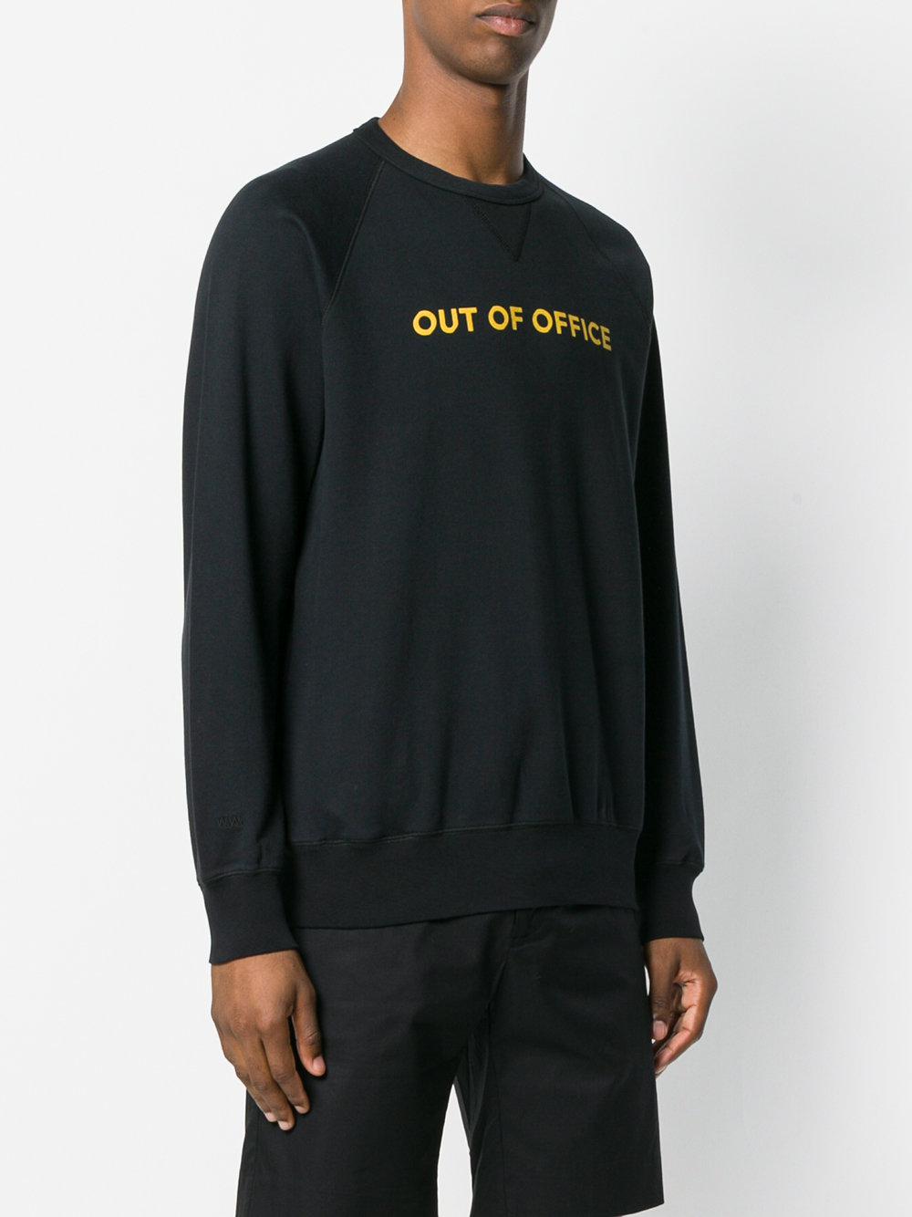 WOOD WOOD Cotton Hester "out Of Office" Sweatshirt in Black for Men | Lyst