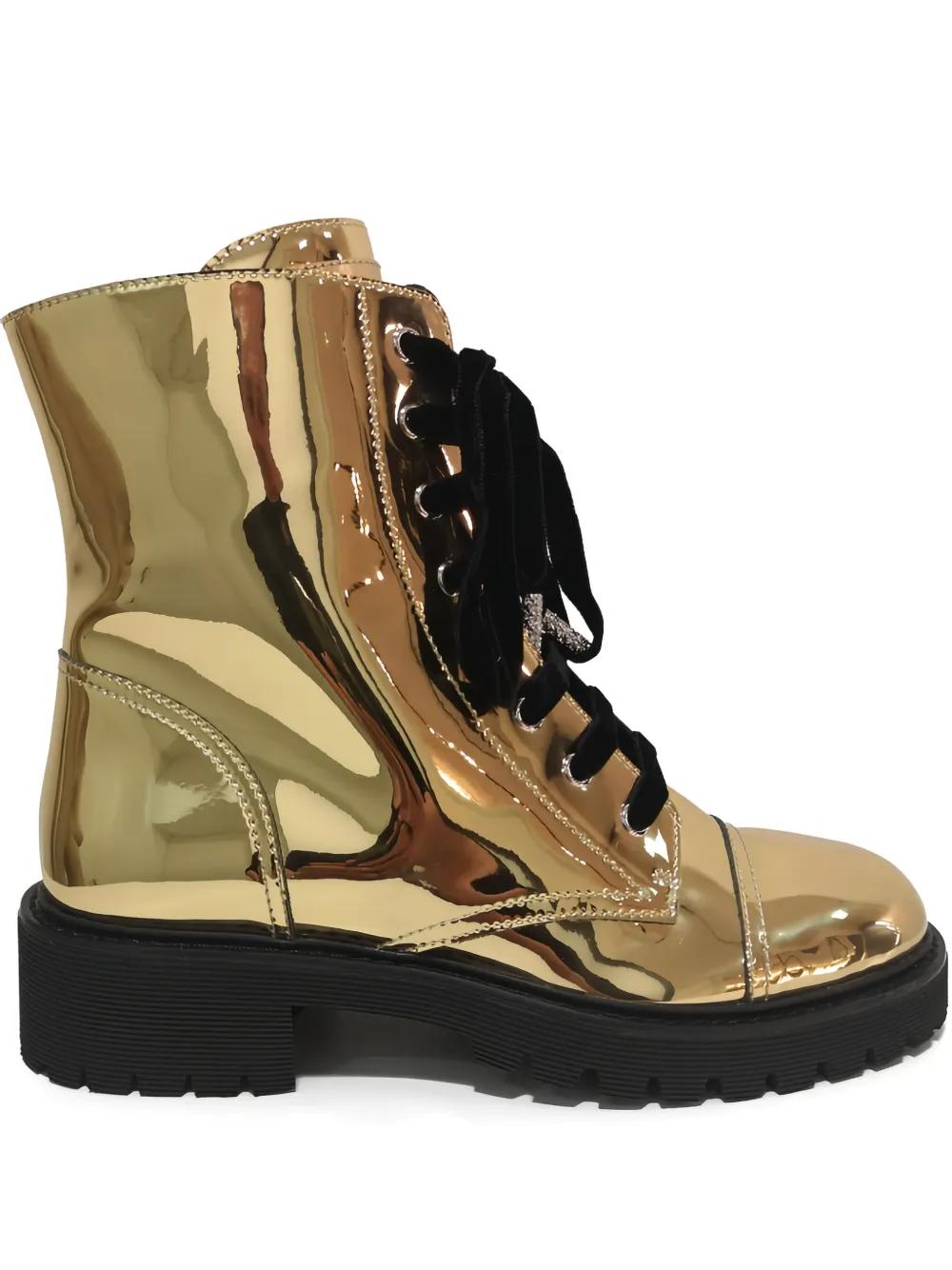 alexandre vauthier stiefelette gold metallic