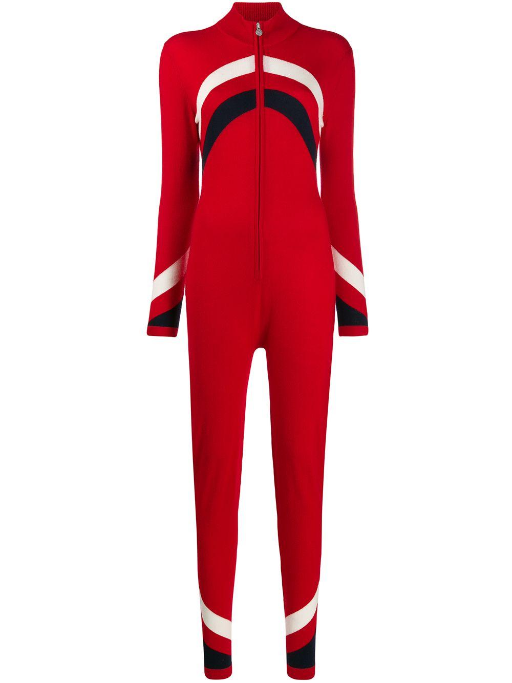 Perfect Moment Wool Knitted Ski Suit in Red - Lyst