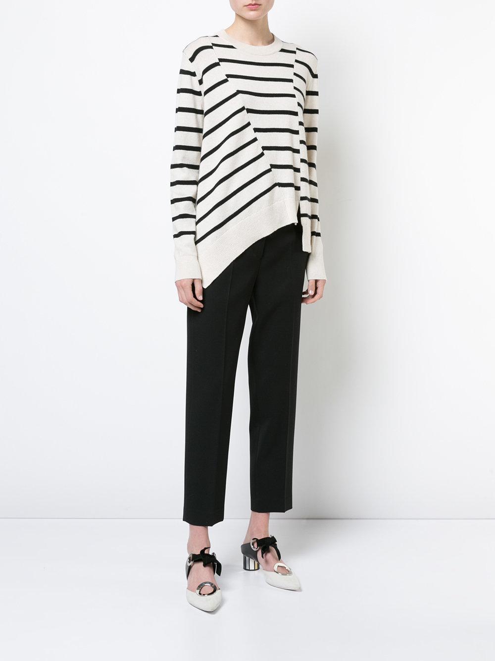 Proenza Schouler Cashmere Striped Asymmetric Sweater - Lyst