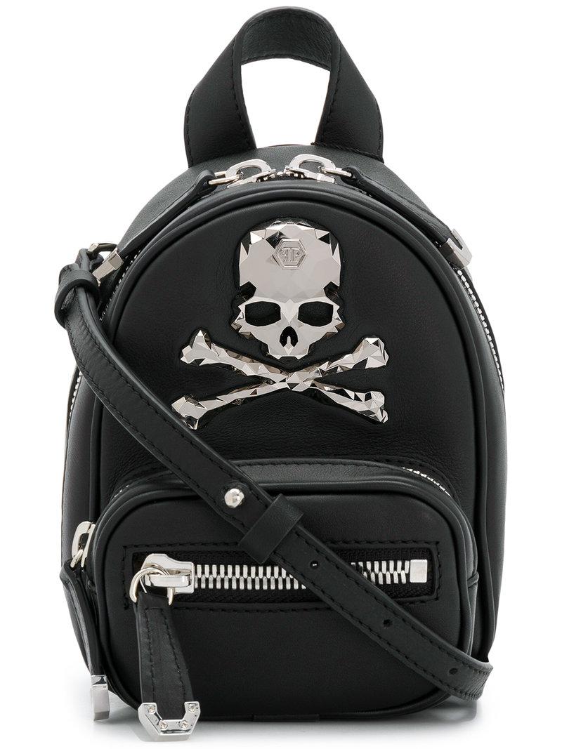 Philipp Plein Skull Embellished Mini Backpack in Black | Lyst