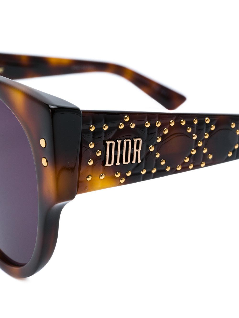 Dior Lady Dior Studs Sunglasses in Brown | Lyst