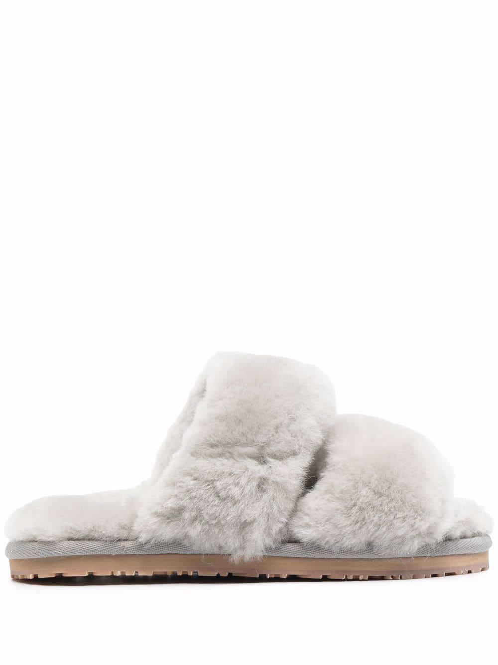 Mou Stripes Shearling Slippers in White | Lyst