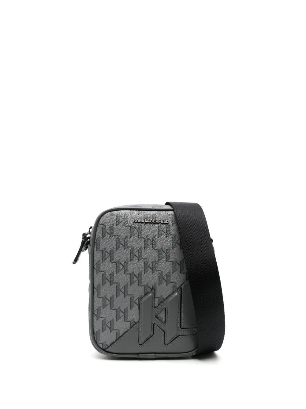 Karl Lagerfeld レディース ブラック ロゴ ショルダーバッグ 